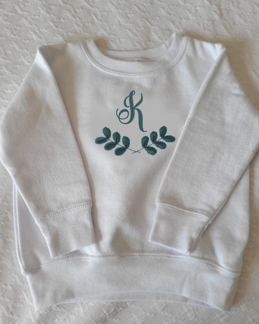 Initial With Greenery - Toddler Sweatshirt